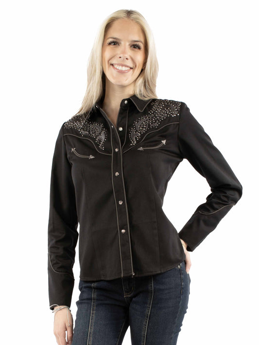 Emb Blouse W/heat Transfer Design - PL-918