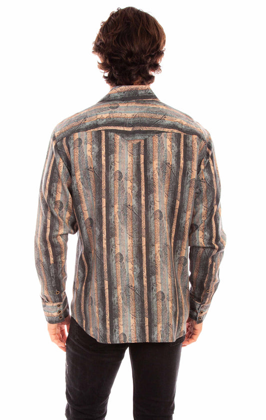 Paisley Stripe Tencel Shirt - PS-327