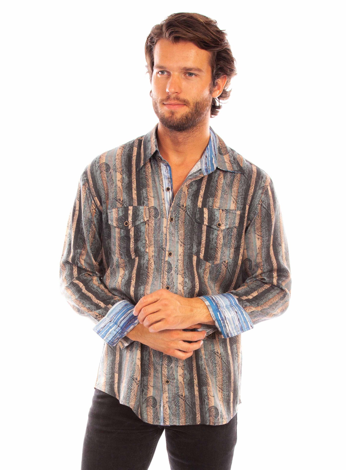 Paisley Stripe Tencel Shirt - PS-327