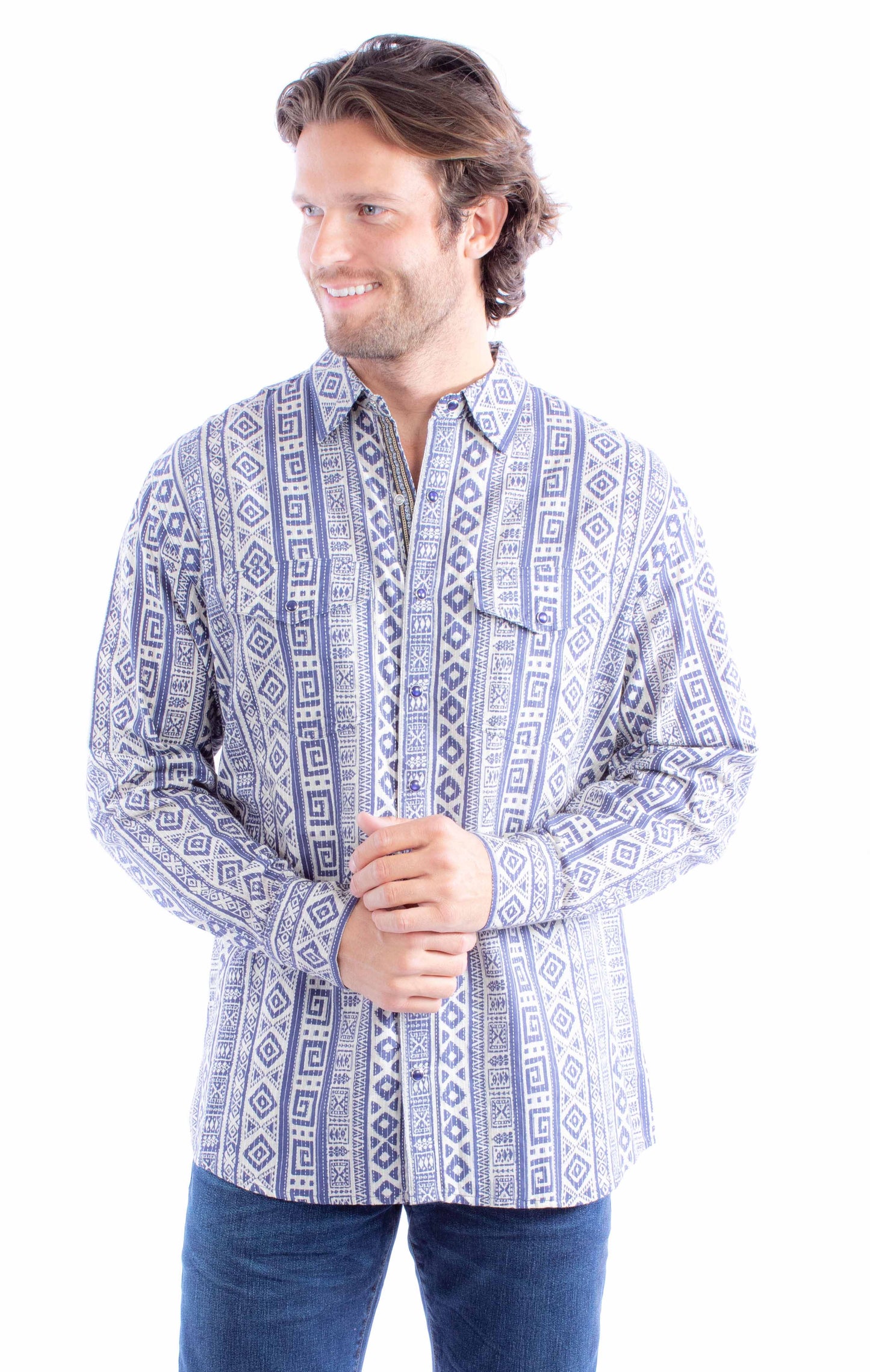 Printed Kantha Signature Shirt - PS-351