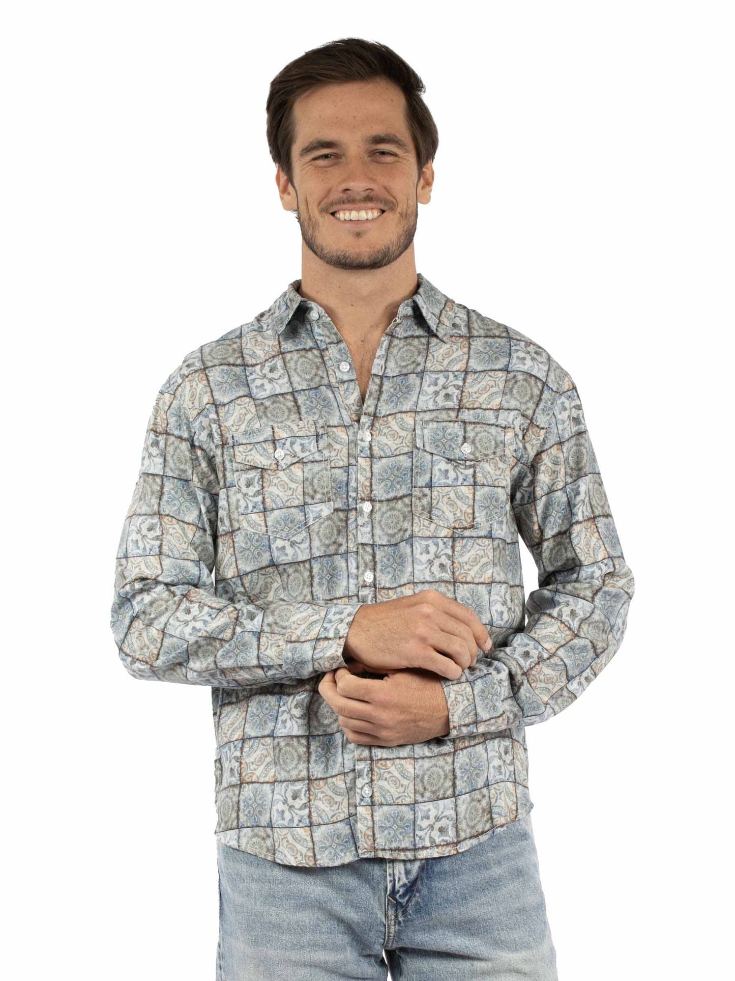 Block Print Tencel Shirt - PS-369