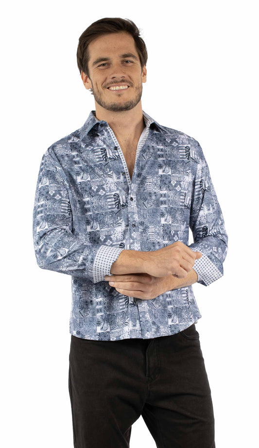 Polynesian Print Shirt - PS-381