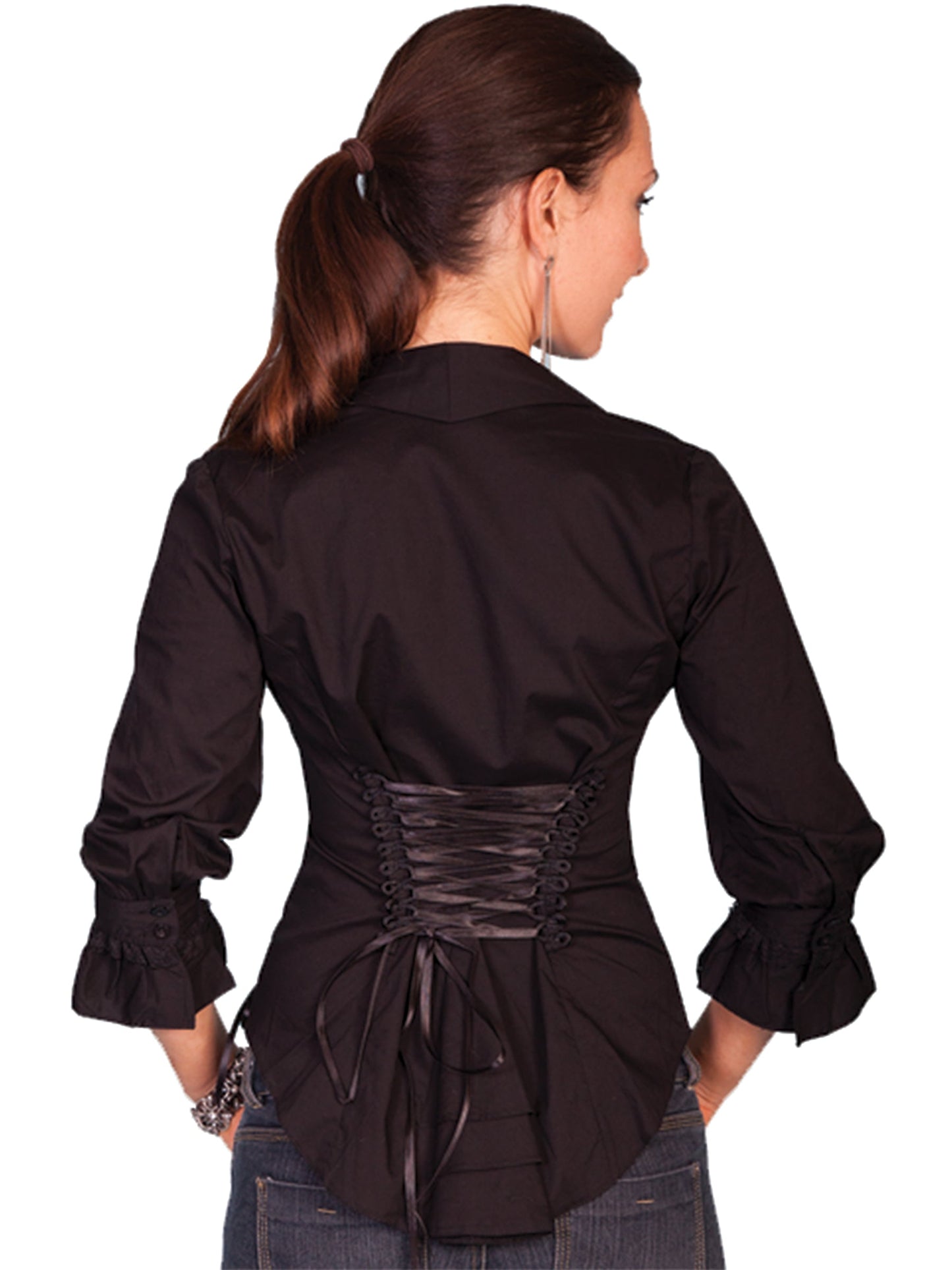 Lace Up Back Blouse - PSL-048