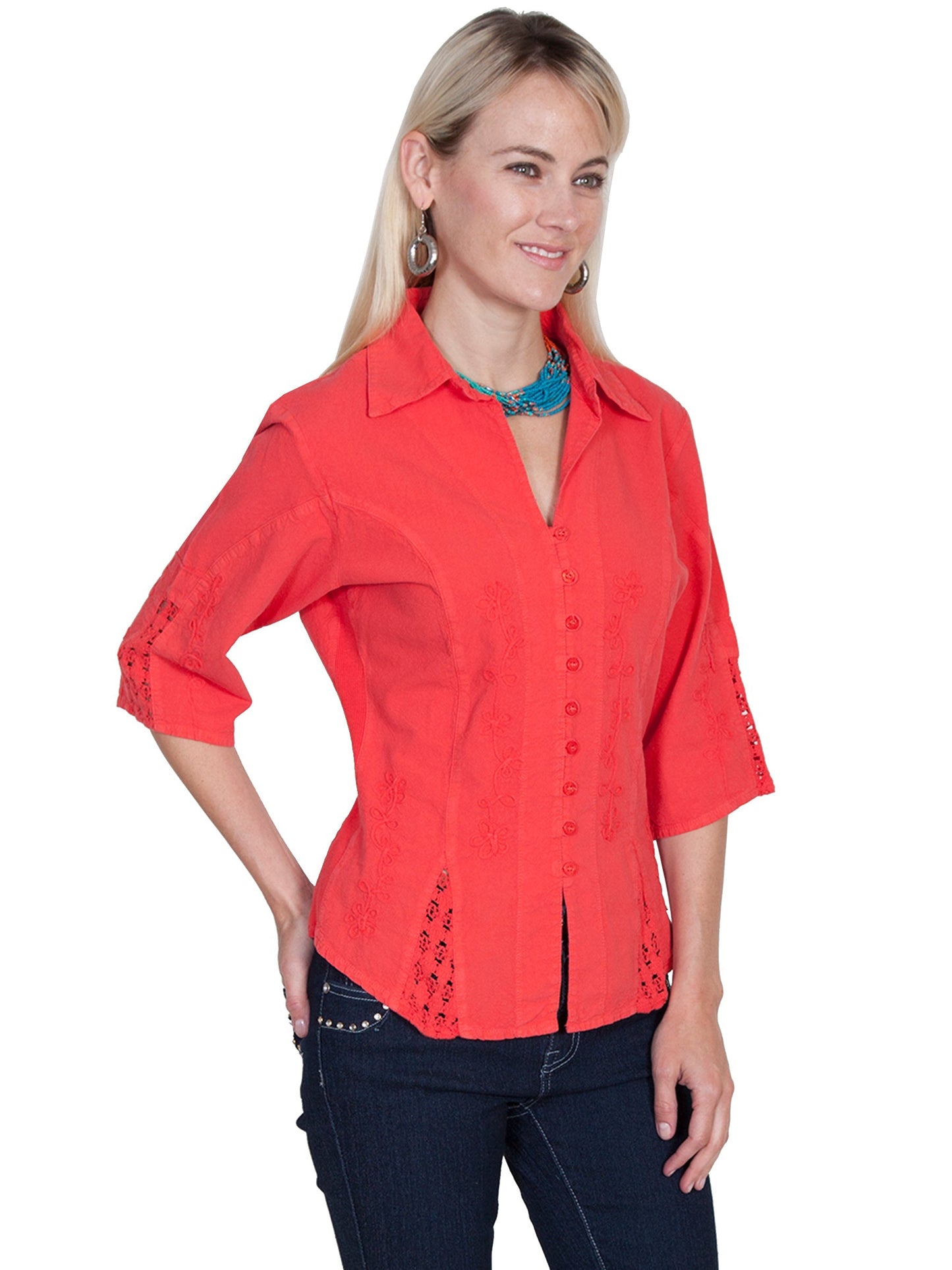 3/4 Sleeve Peruvian Cotton Blouse - PSL-064
