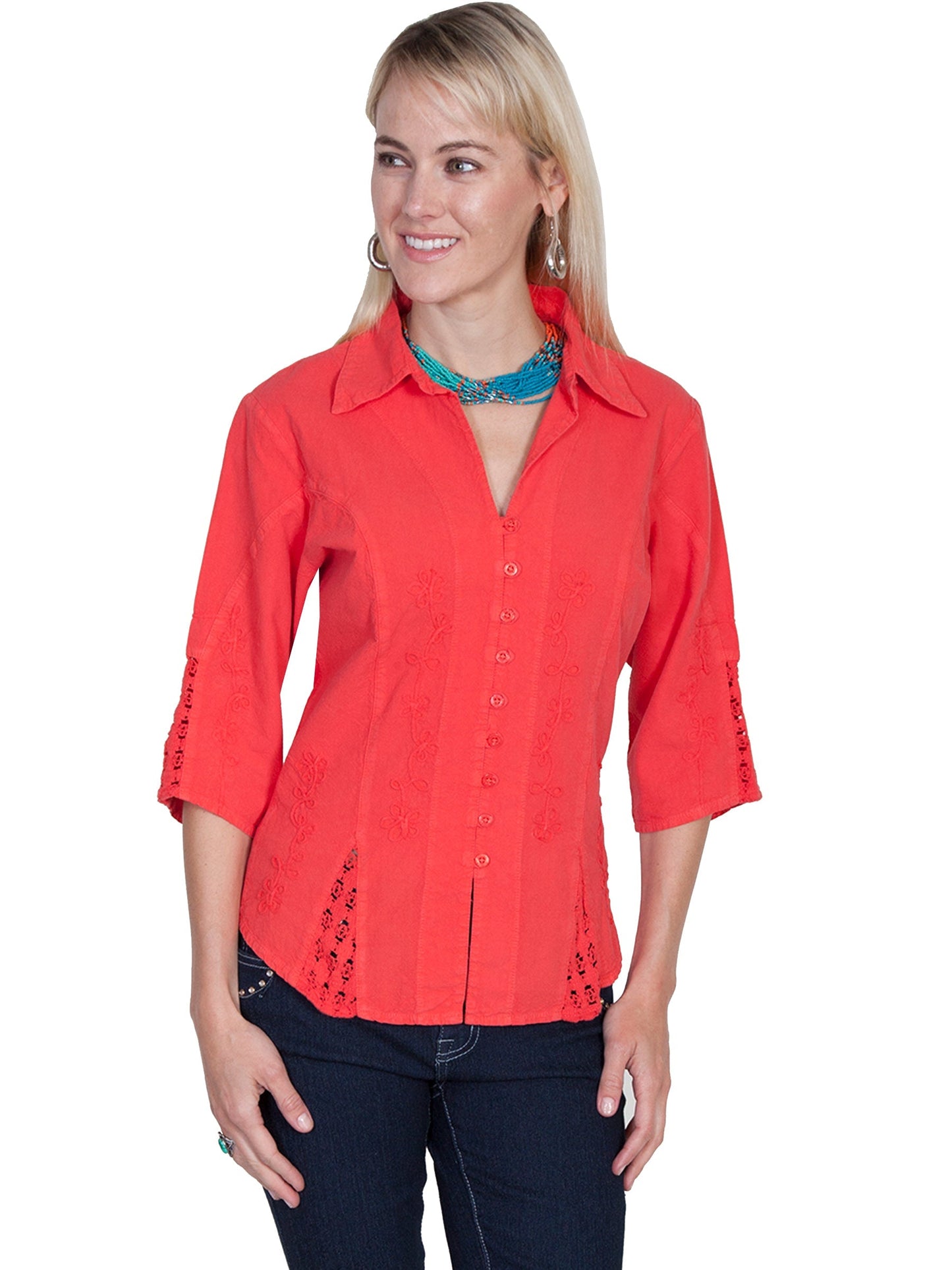 3/4 Sleeve Peruvian Cotton Blouse - PSL-064