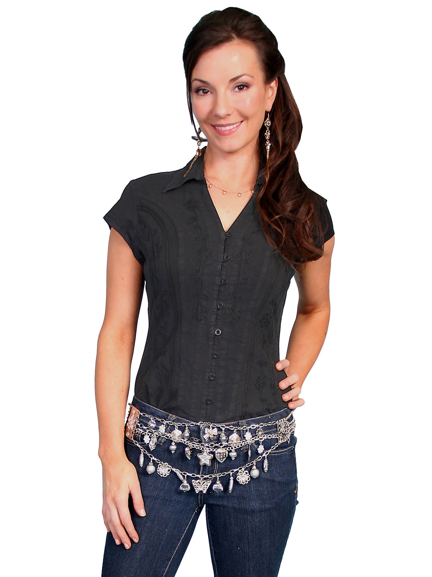 Capsleeve Peruvian Cotton Blouse - PSL-066