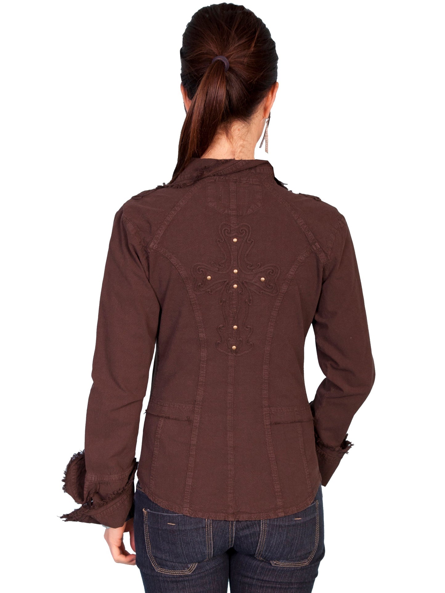 Long Sleeve W/soutache Cross/studs - PSL-068