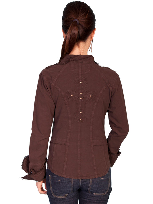 Long Sleeve W/soutache Cross/studs - PSL-068