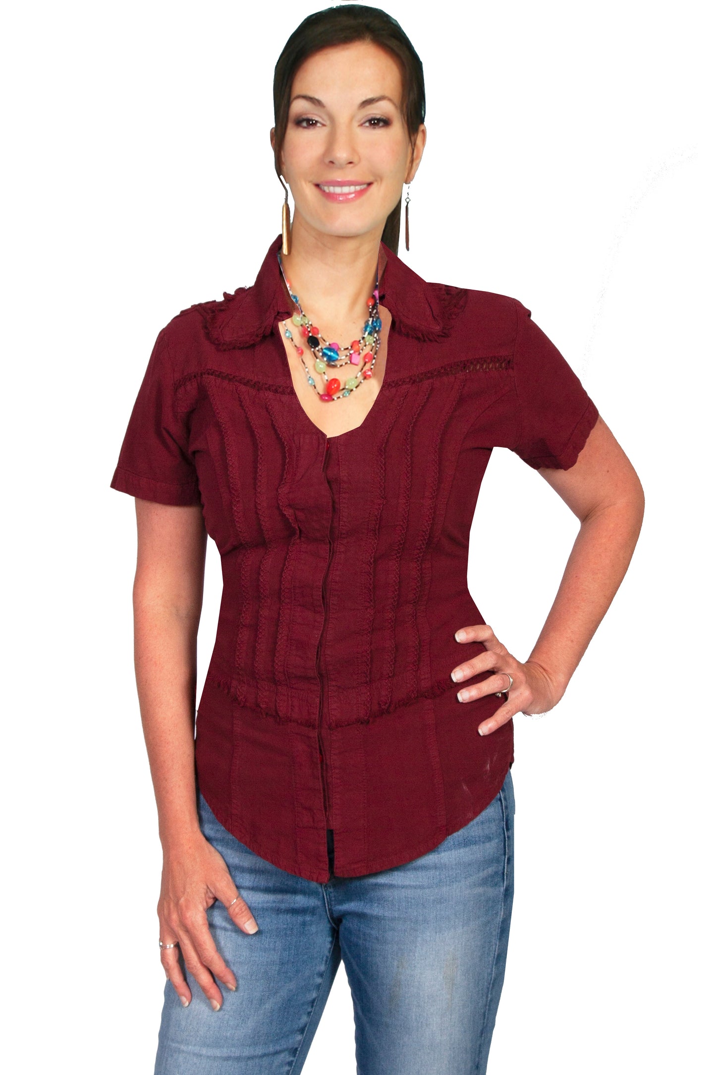 S/s Emb. Cross Back - PSL-068S