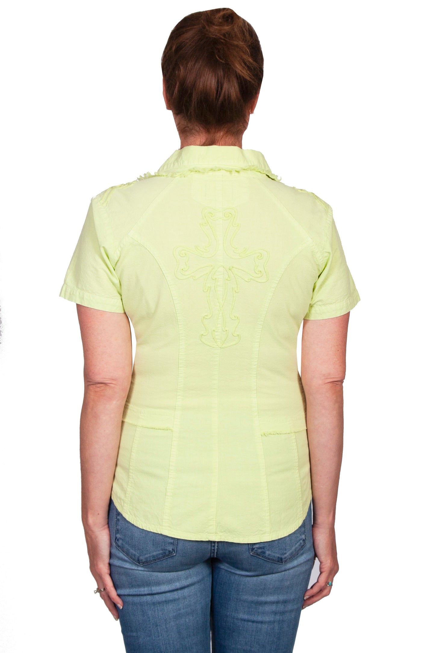 S/s Emb. Cross Back - PSL-068S