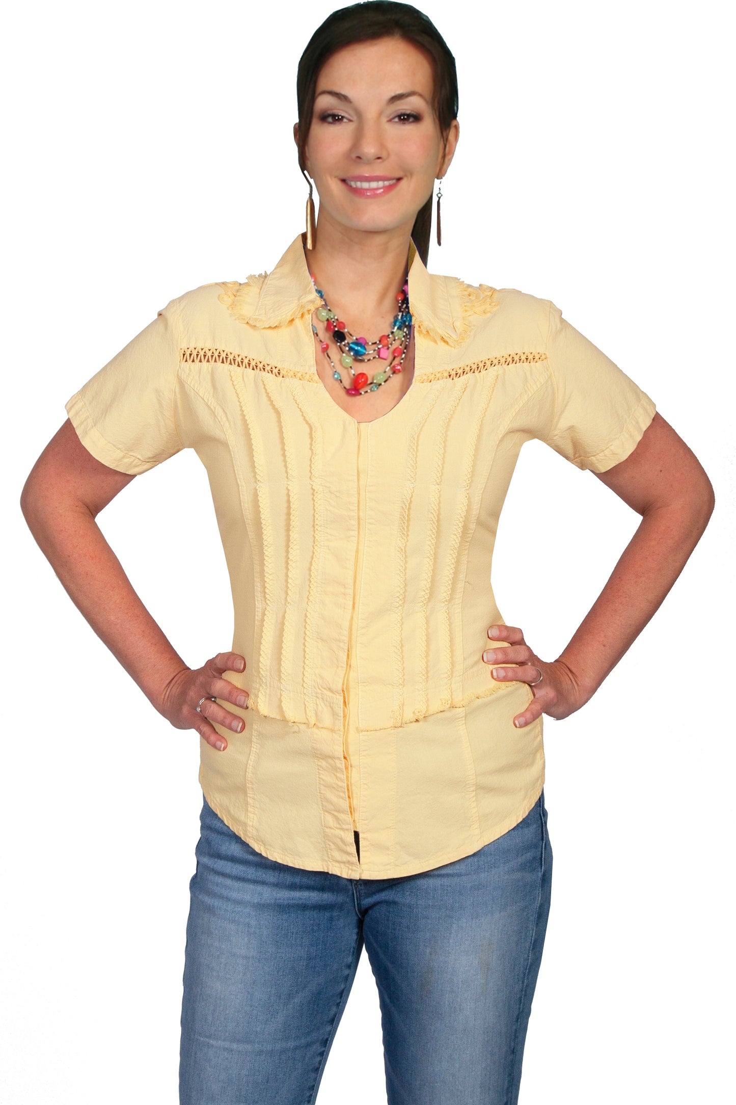 S/s Emb. Cross Back - PSL-068S