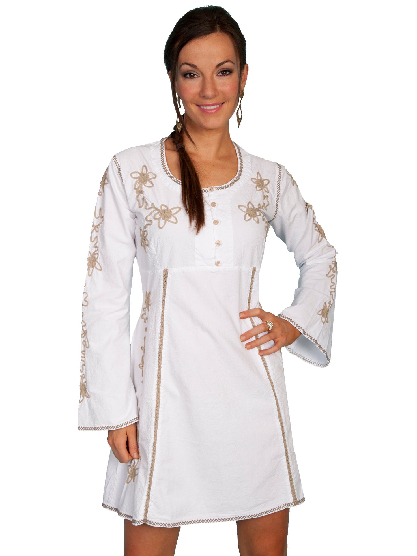 Contrast Soutache L/s Dress - PSL-105