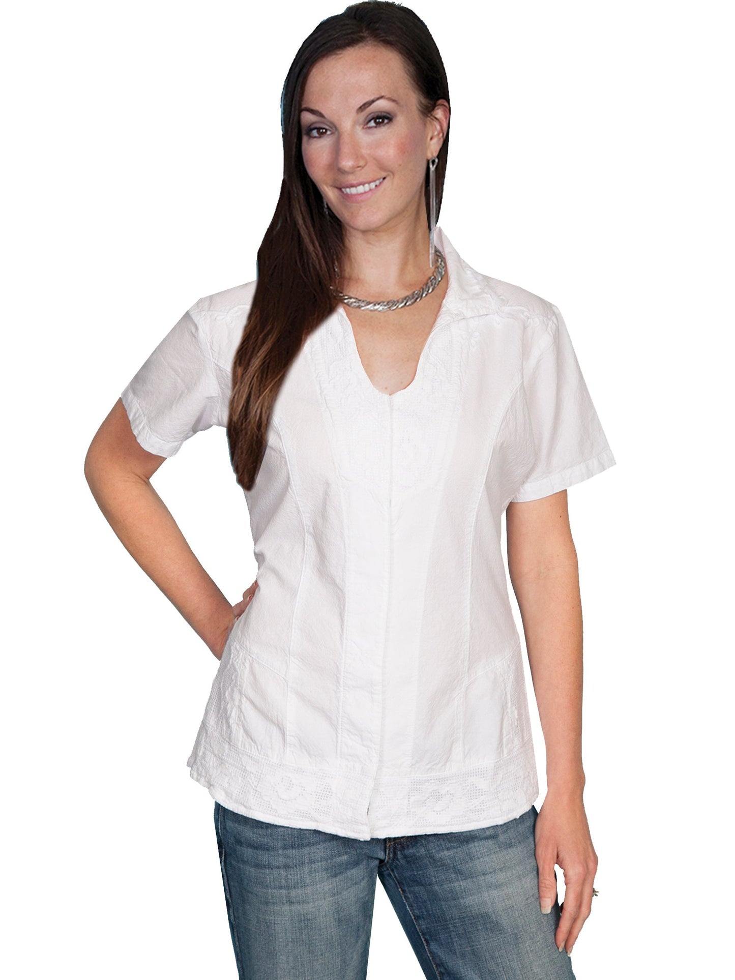 S.s. Button Front Blouse - PSL-121