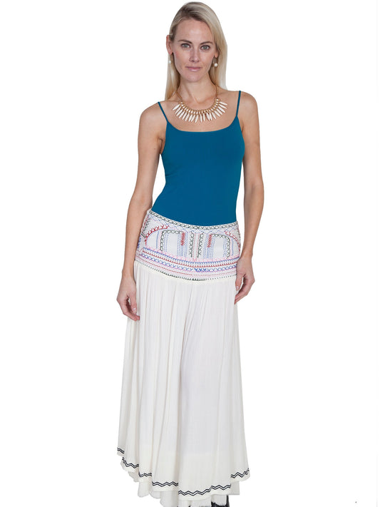 Lined Emb. Front Panel Skirt - PSL-170