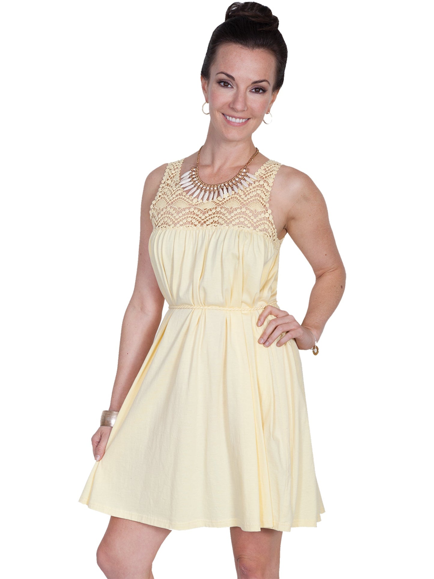 Yellow Dress W/cord Tie - PSL-171