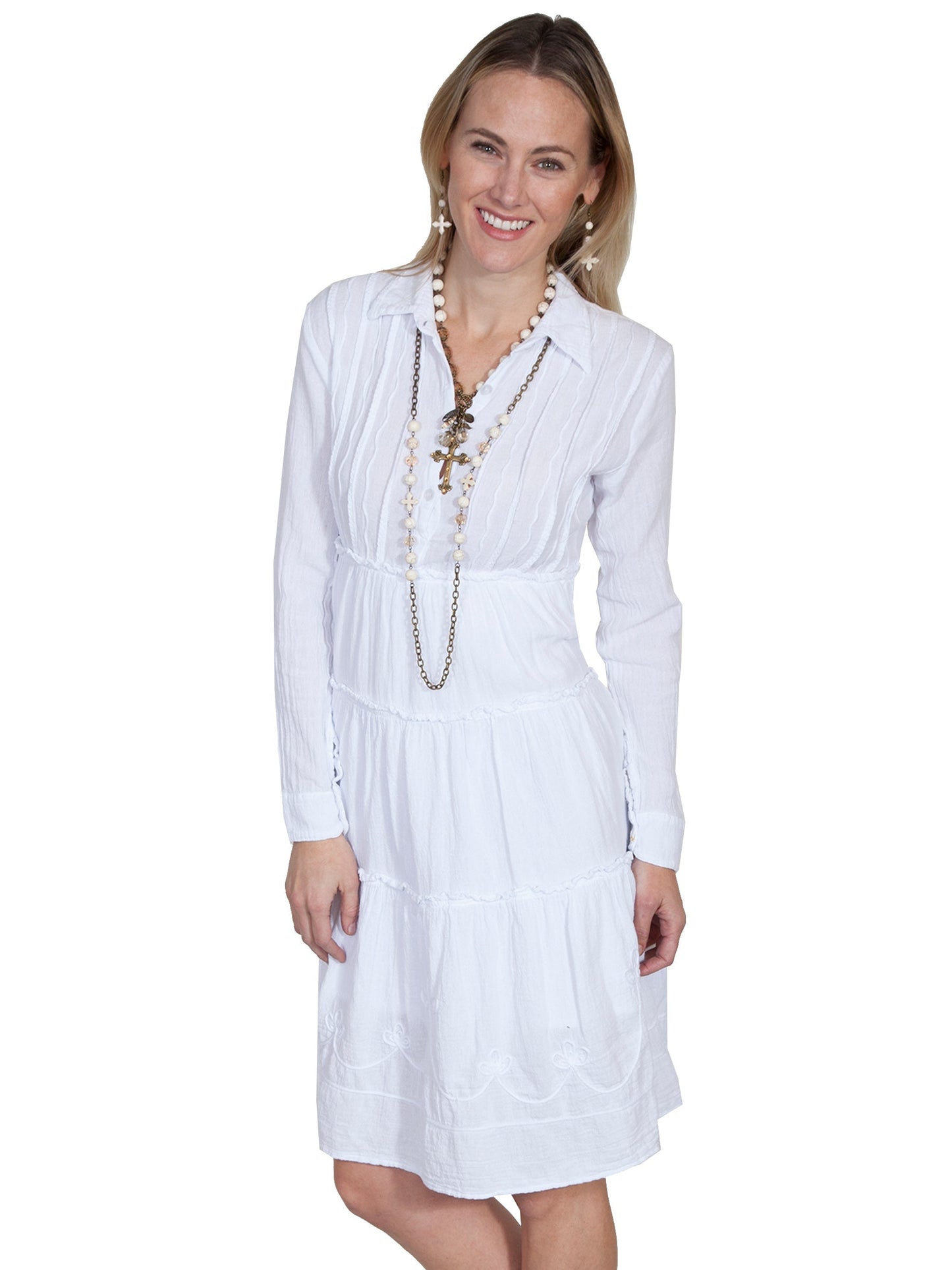 L/s Multi Panel Dress W/collar - PSL-176