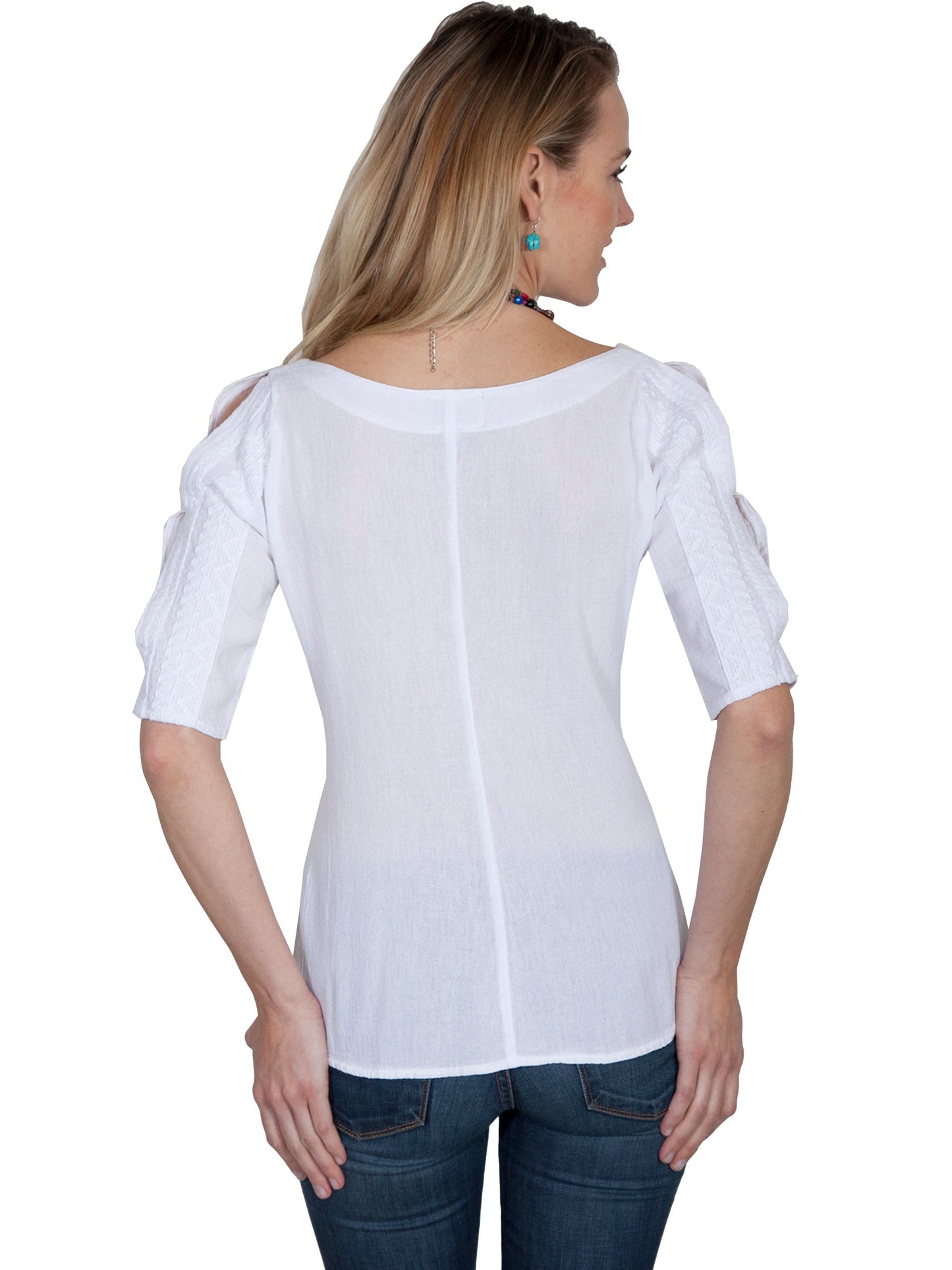 Cold Shoulder 3/4 Sleeve Blouse - PSL-178