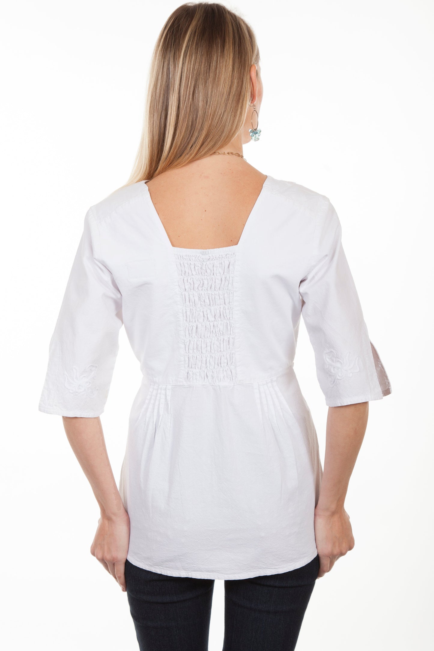 3/4 Sleeve Tie Waist Blouse - PSL-179