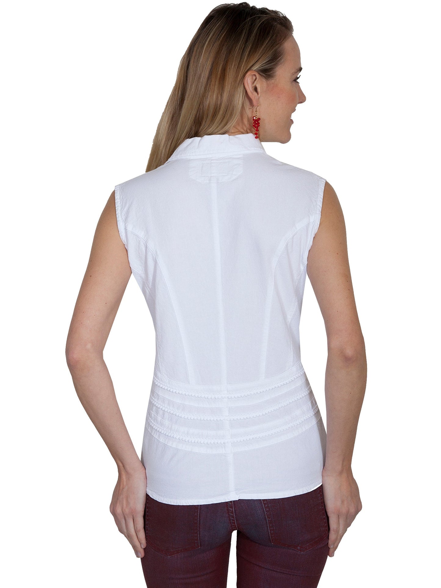 S/l Button Front Collar Blouse - PSL-184