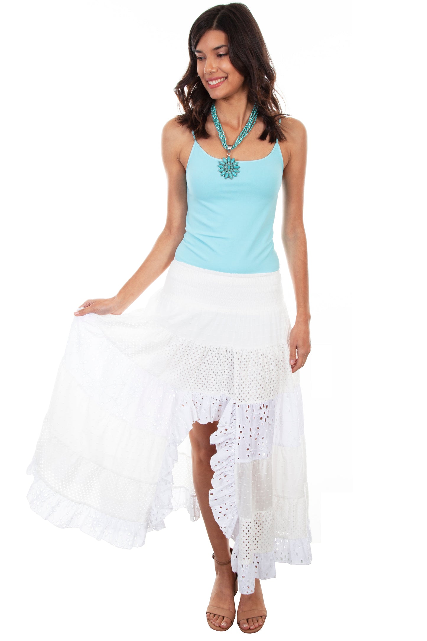 Tiered Lace Skirt W/smocked Waist - PSL-245
