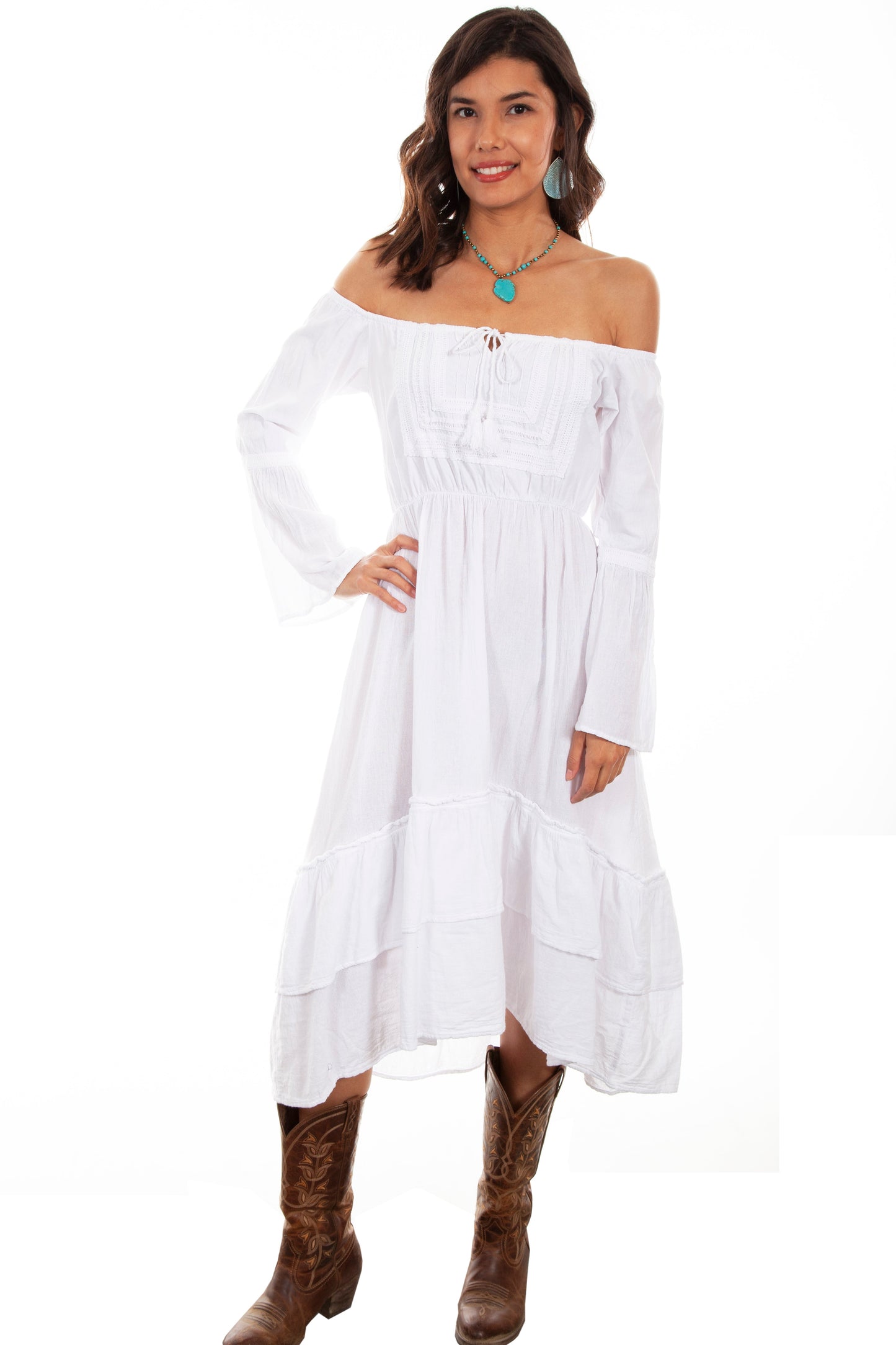 Scoop Neck L/s Long Dress - PSL-249