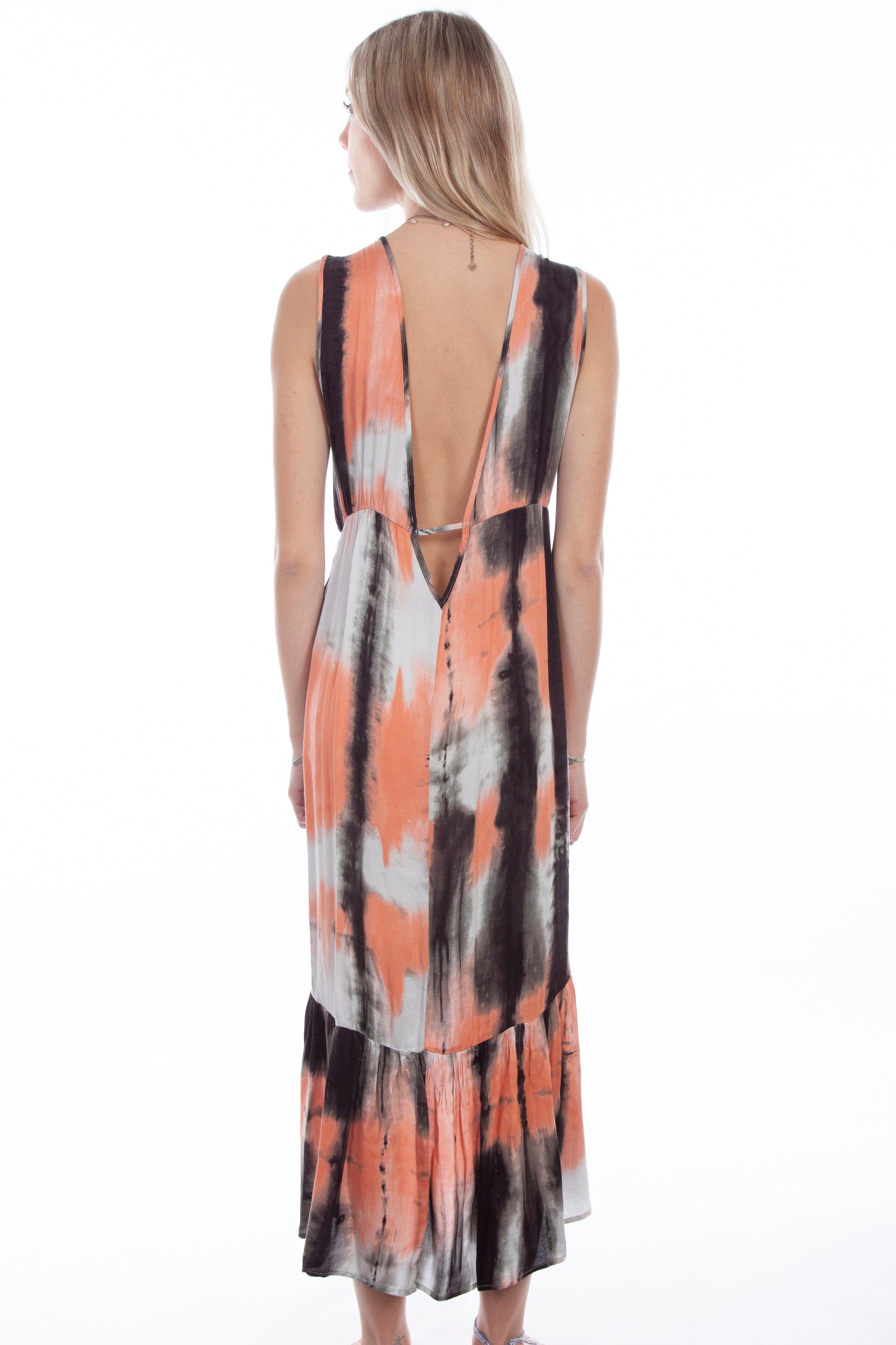 Crochet Neck Tie Dye Dress - PSL-254