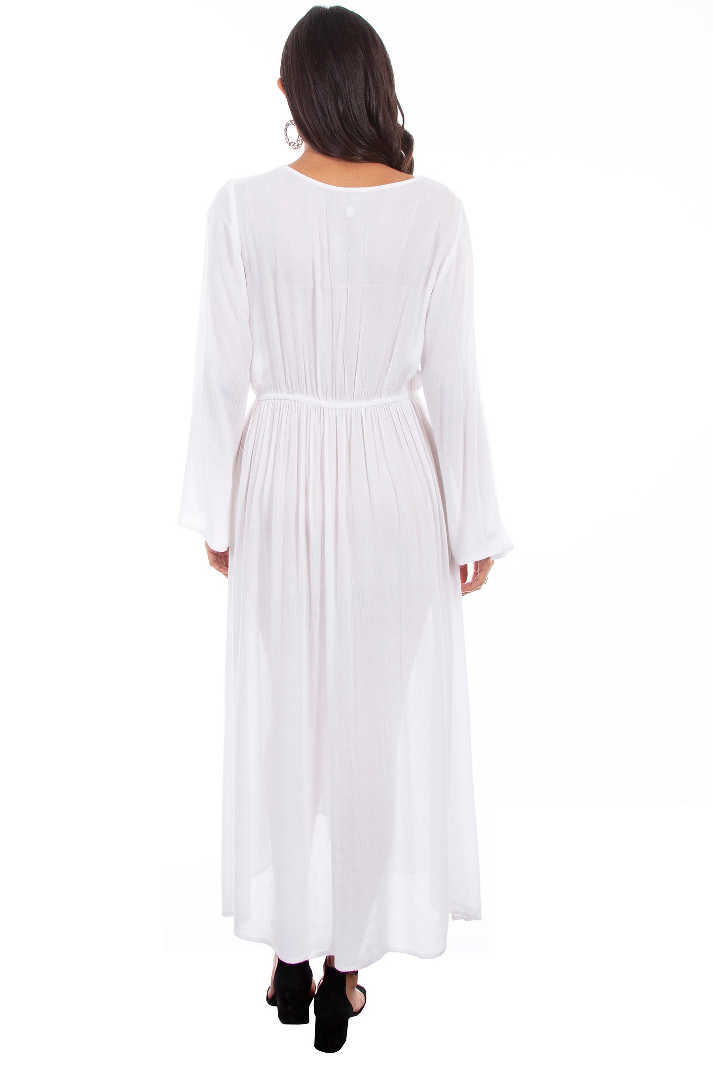 Black Emb Front Maxi W/side Slits - PSL-257