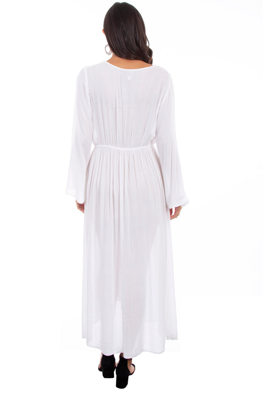 Black Emb Front Maxi W/side Slits - PSL-257