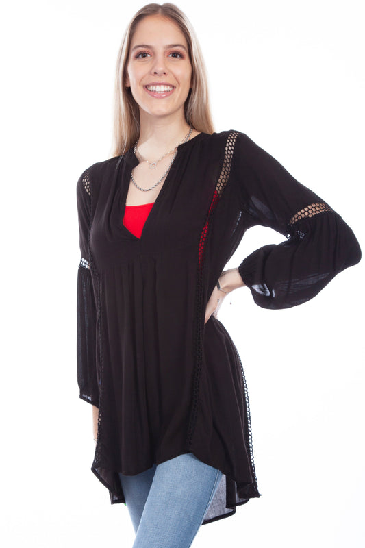 Tunic W/waffle Weave Insets - PSL-259