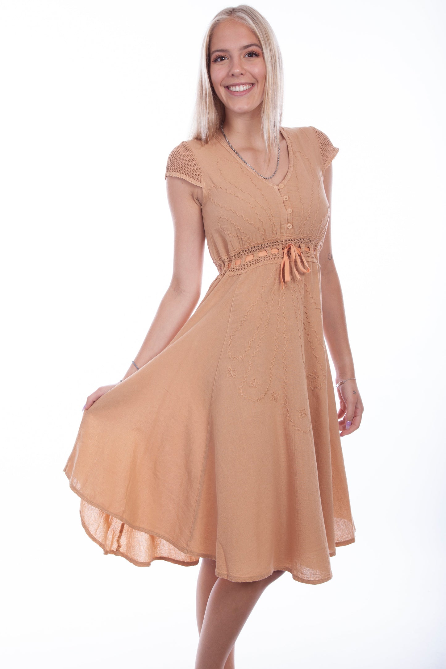Crochet Cap Sleeve Dress - PSL-267
