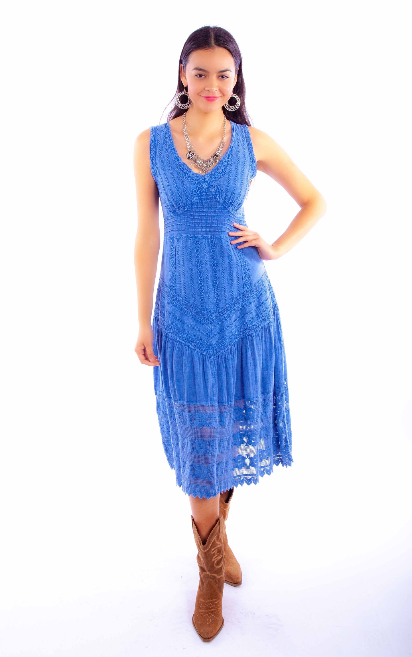 Sleeveless Dress W/tie Back - PSL-269