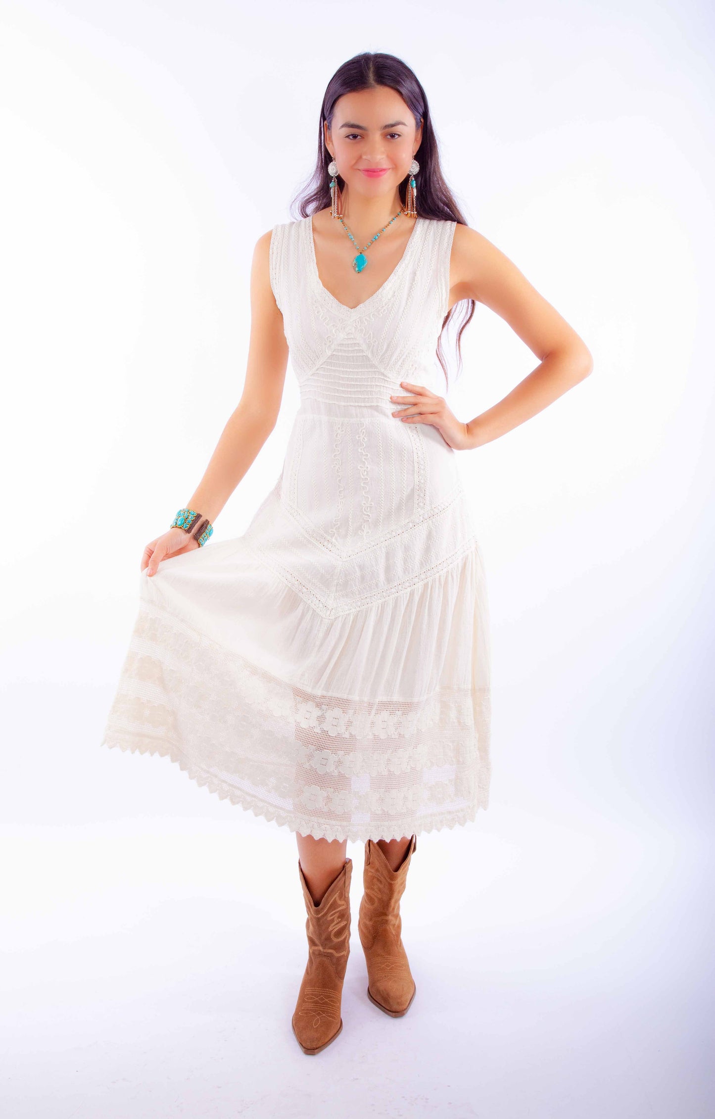 Sleeveless Dress W/tie Back - PSL-269