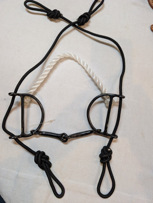 Rope Headstall with Rope Nose/Snaffle Gag Combo