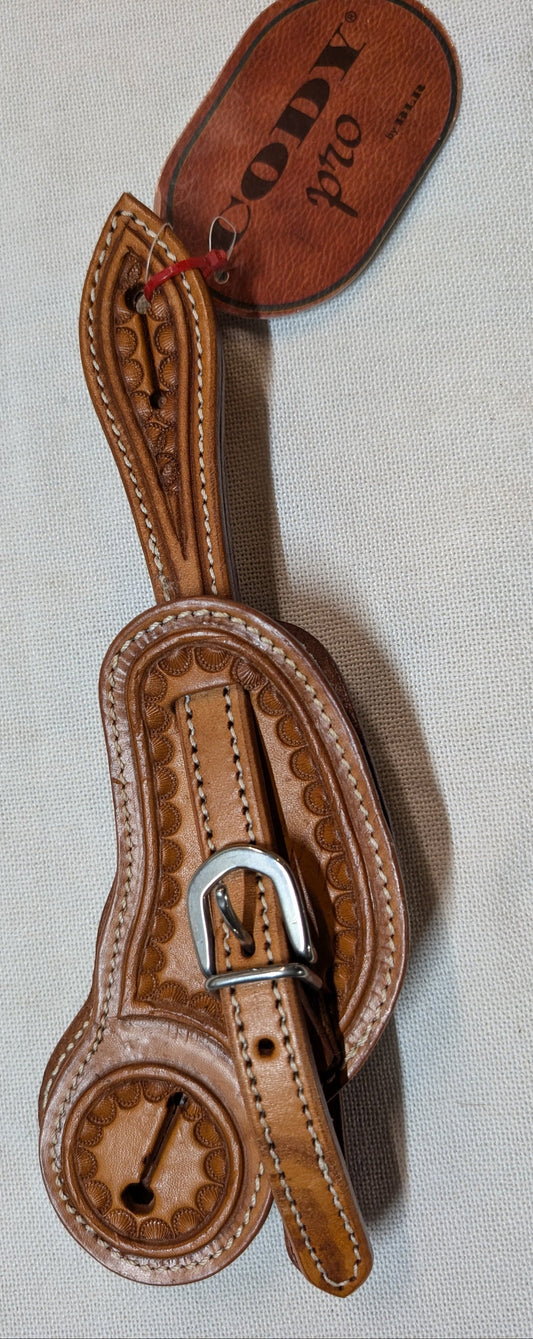 Cody Pro Tooled Leather Spur Straps