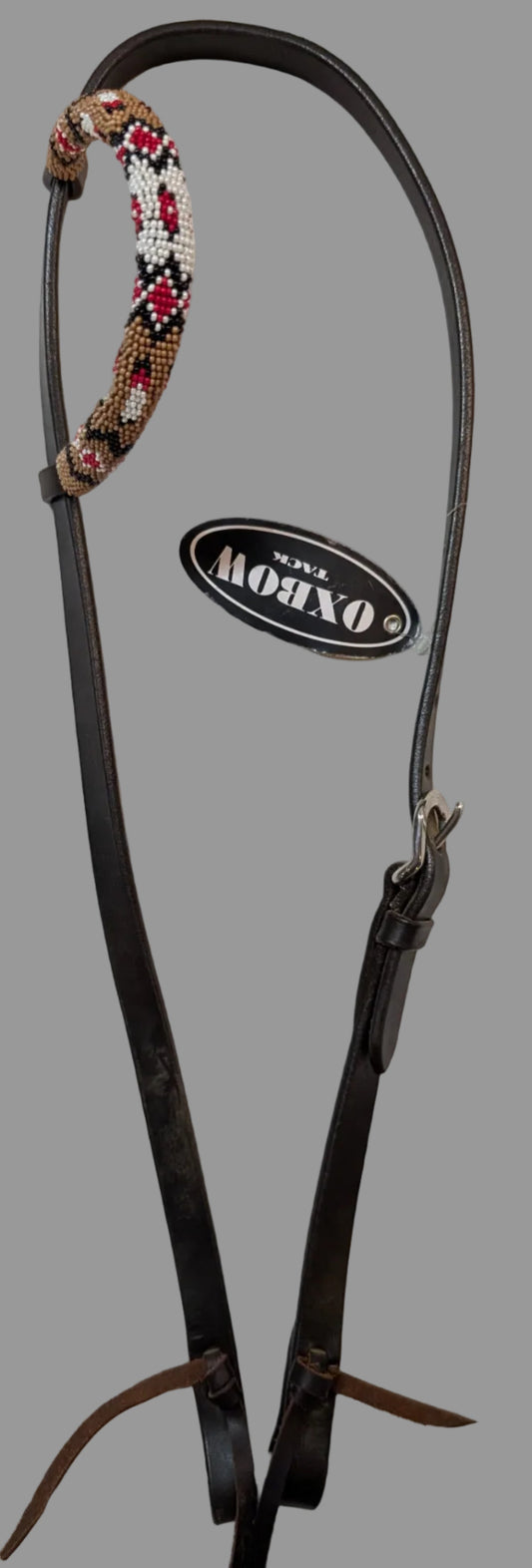 Oxbow One Ear Beaded Leather Headstall – Final Clearance