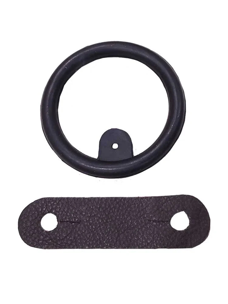 Peacock Safety Stirrup Rings and Leather Tabs