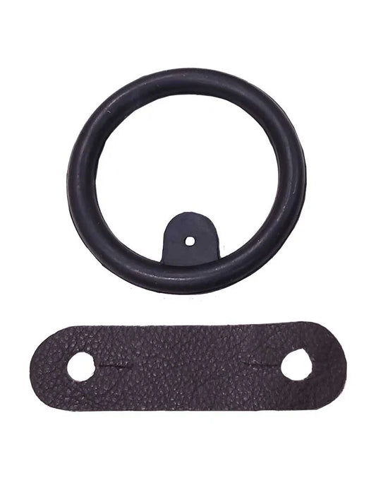 Peacock Safety Stirrup Rings and Leather Tabs