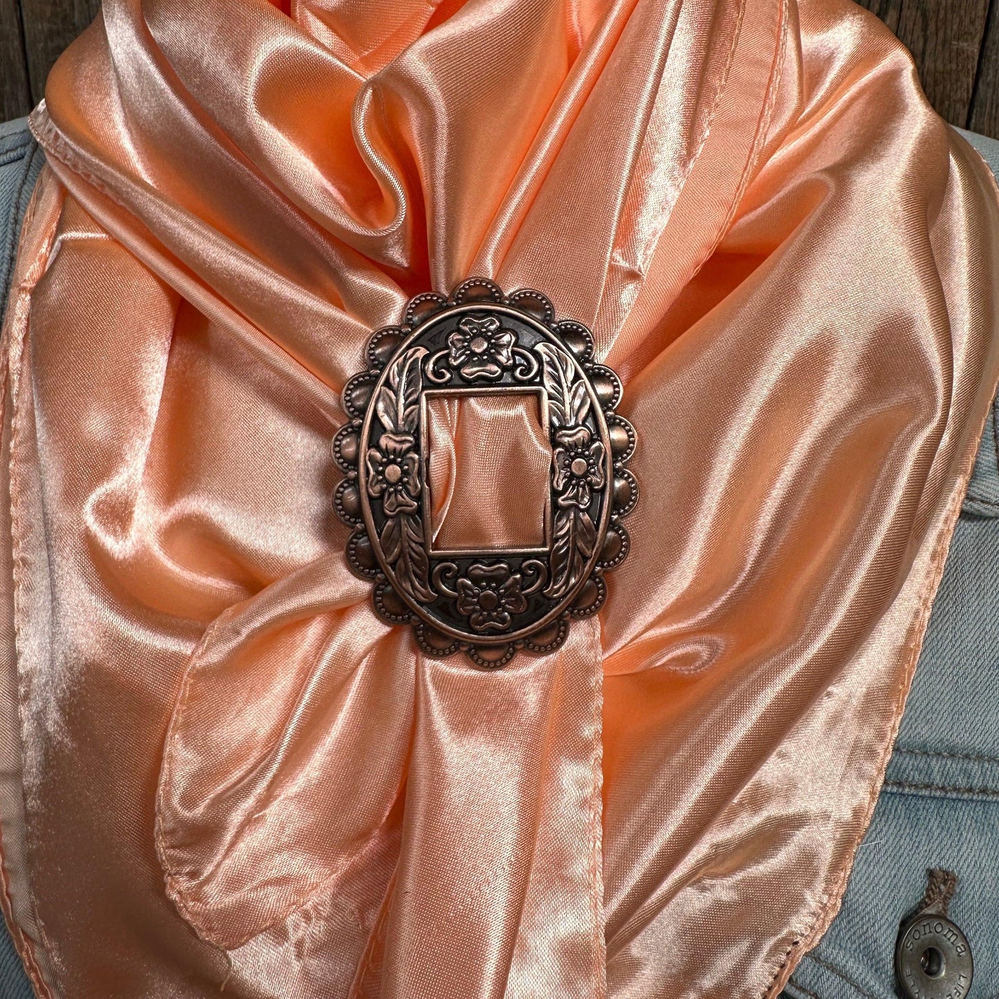 35X35"  Solid Peach Wild Rag / Scarf -W197B Slide WRSC24I