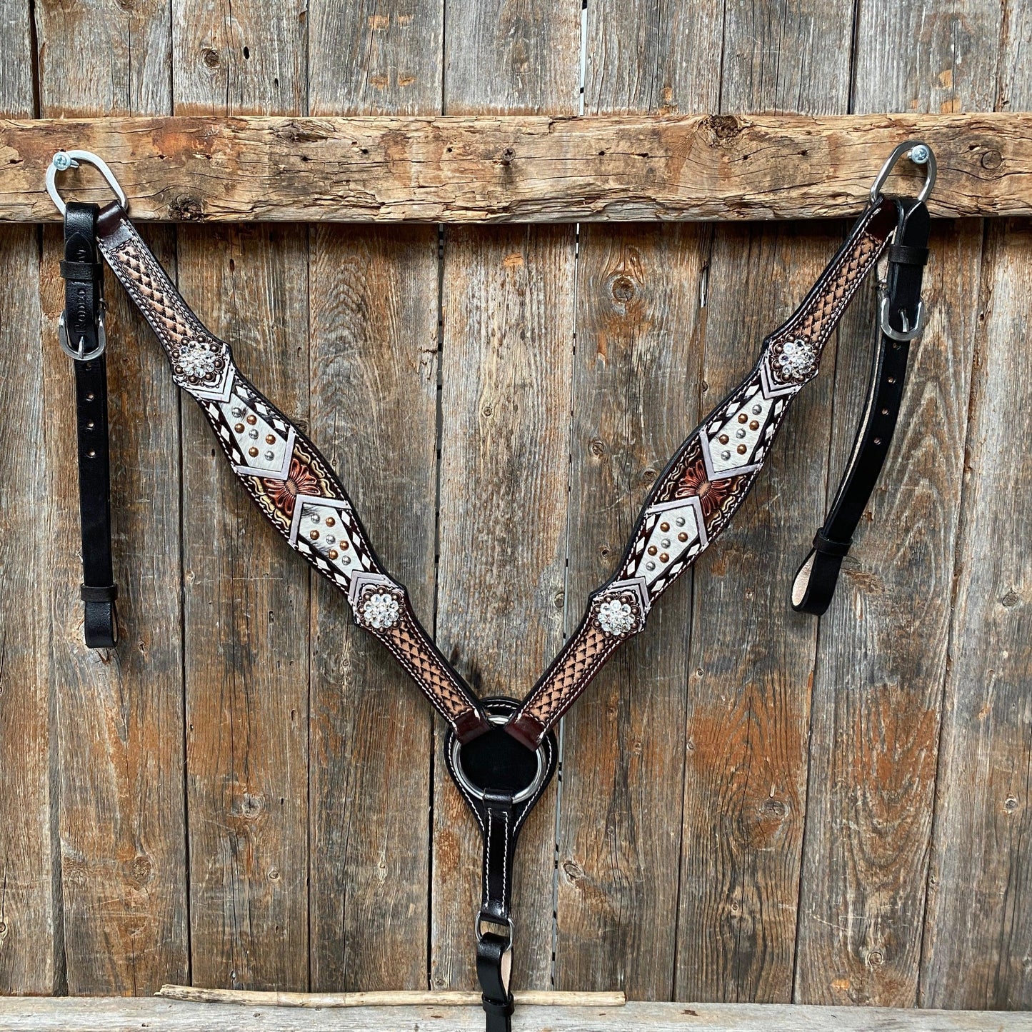 Cowhide Clear Browband/One Ear Tack Set #BBBC472