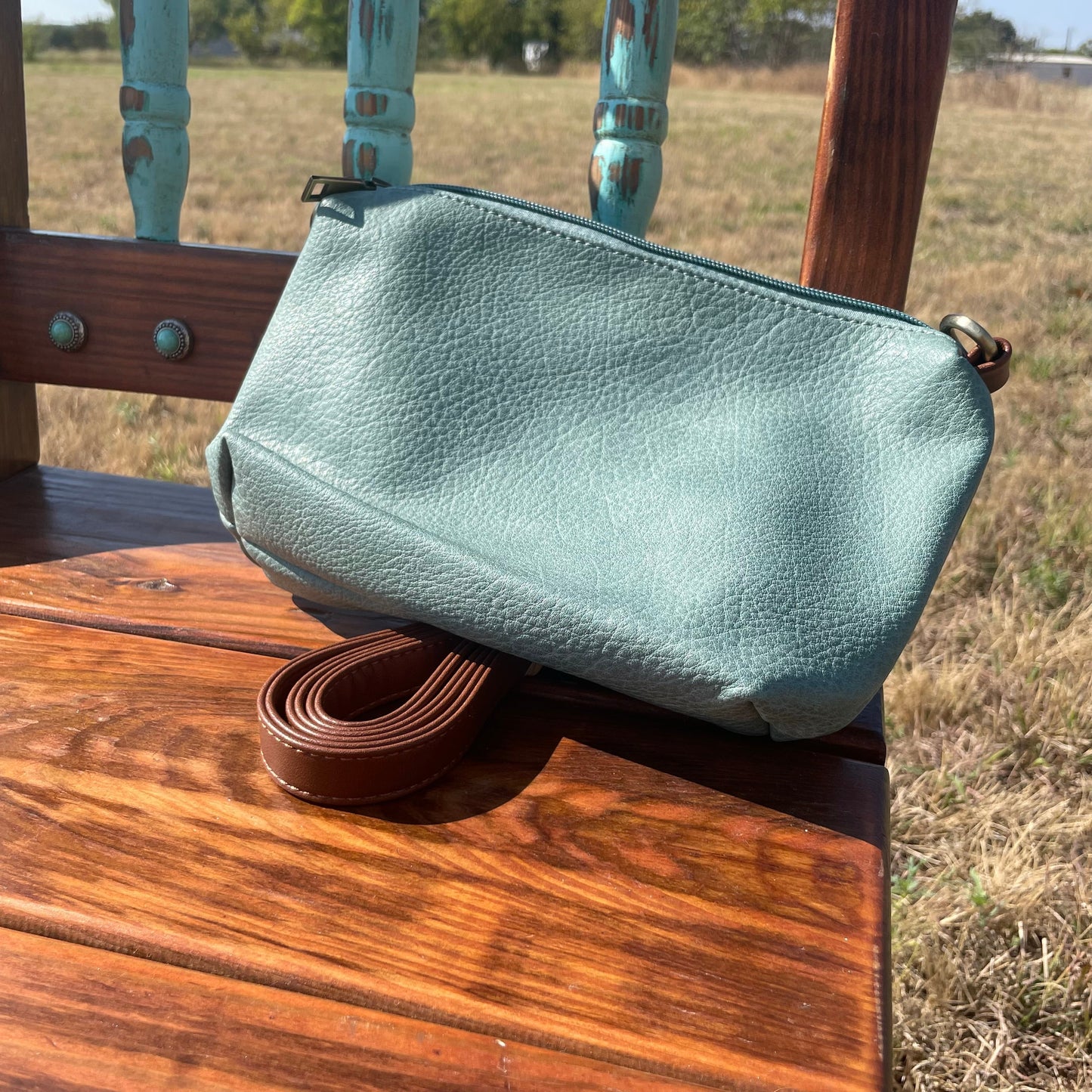 Teal Western Purse/Handbag with Small Clutch #DN104