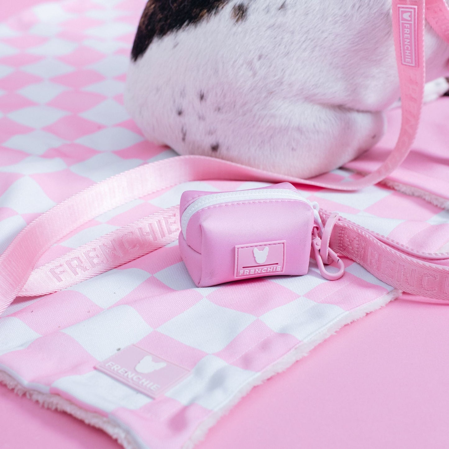 Frenchie Poo Bag Holder - Solid Pink Bubblegum