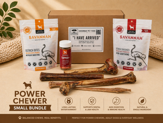 Power Chewer Small Box — 6 Ostrich Treats for Serious Chewers