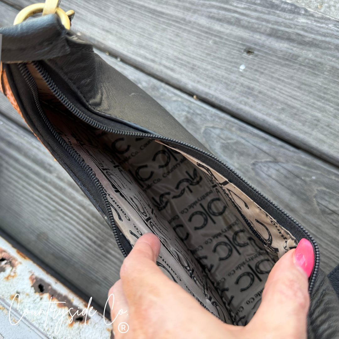 Prairie Doll Checkered Leather Conceal Carry Purse