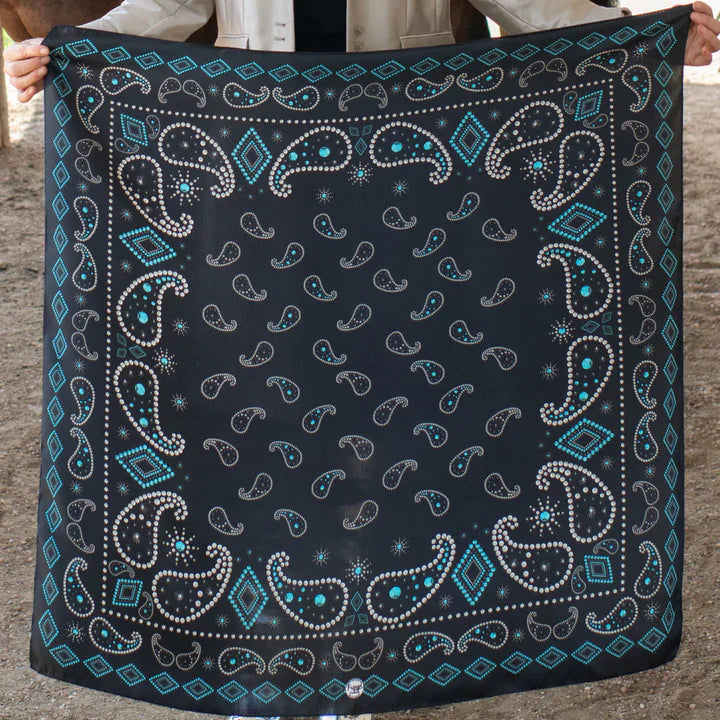 Pretty Paisley Long Scarf - Black