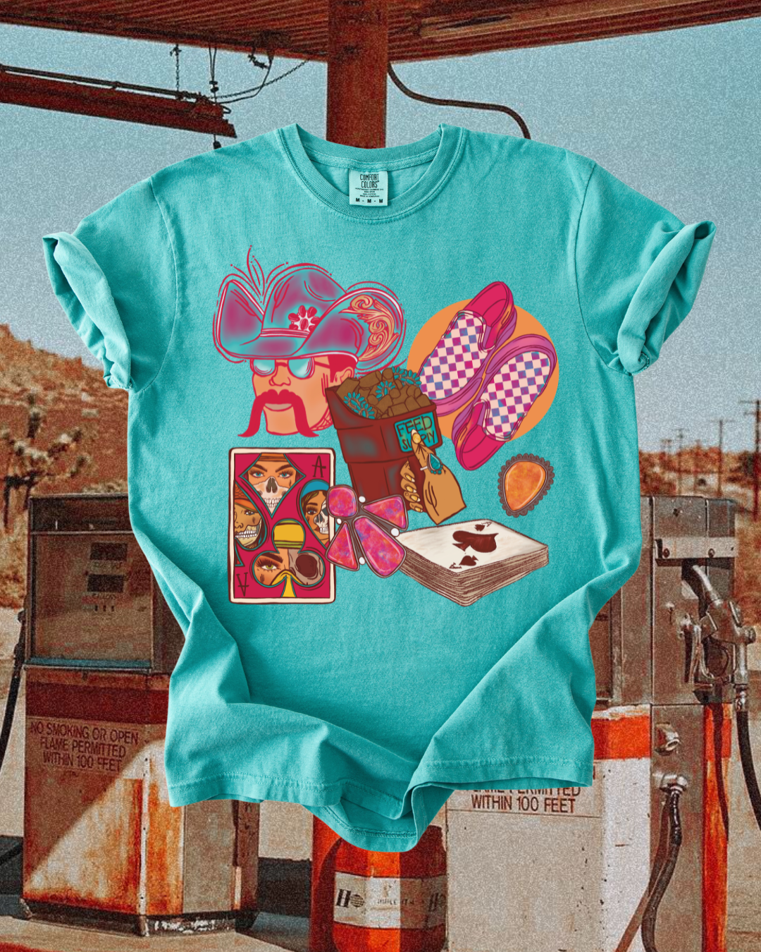 Pink Western Patchwork tee