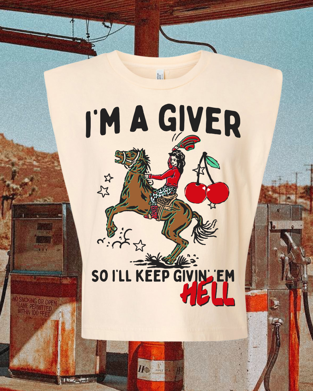 GIVIN' HELL muscle tee