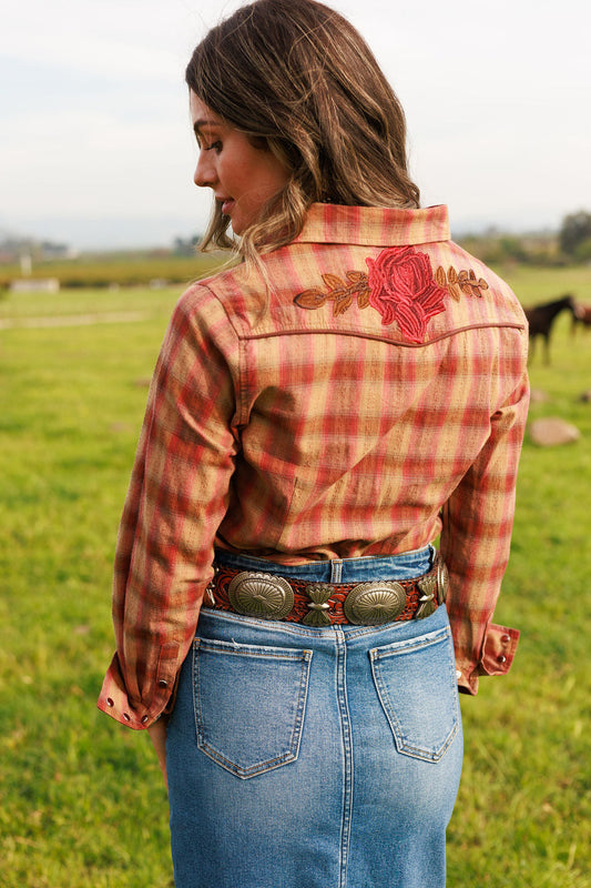 Pretty Plaid Cowboy Button Up