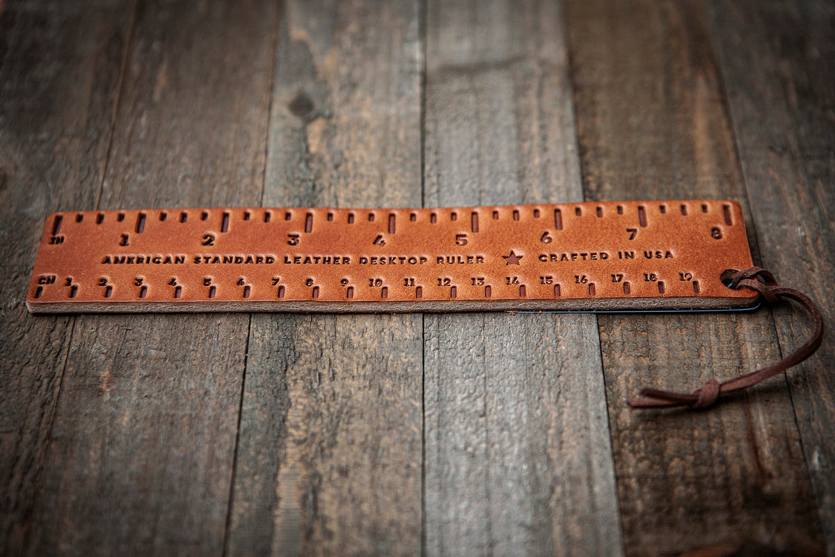 Fun Desktop Ruler Leather Desktop Ruler – Punchy Red Mare