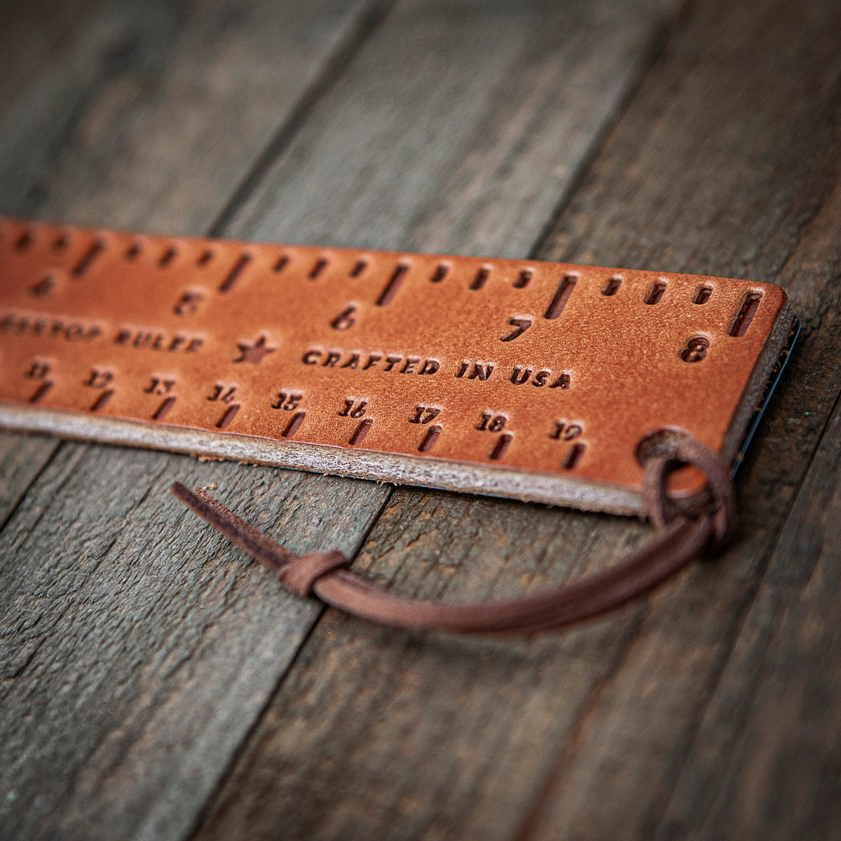Fun Desktop Ruler Leather Desktop Ruler – Punchy Red Mare