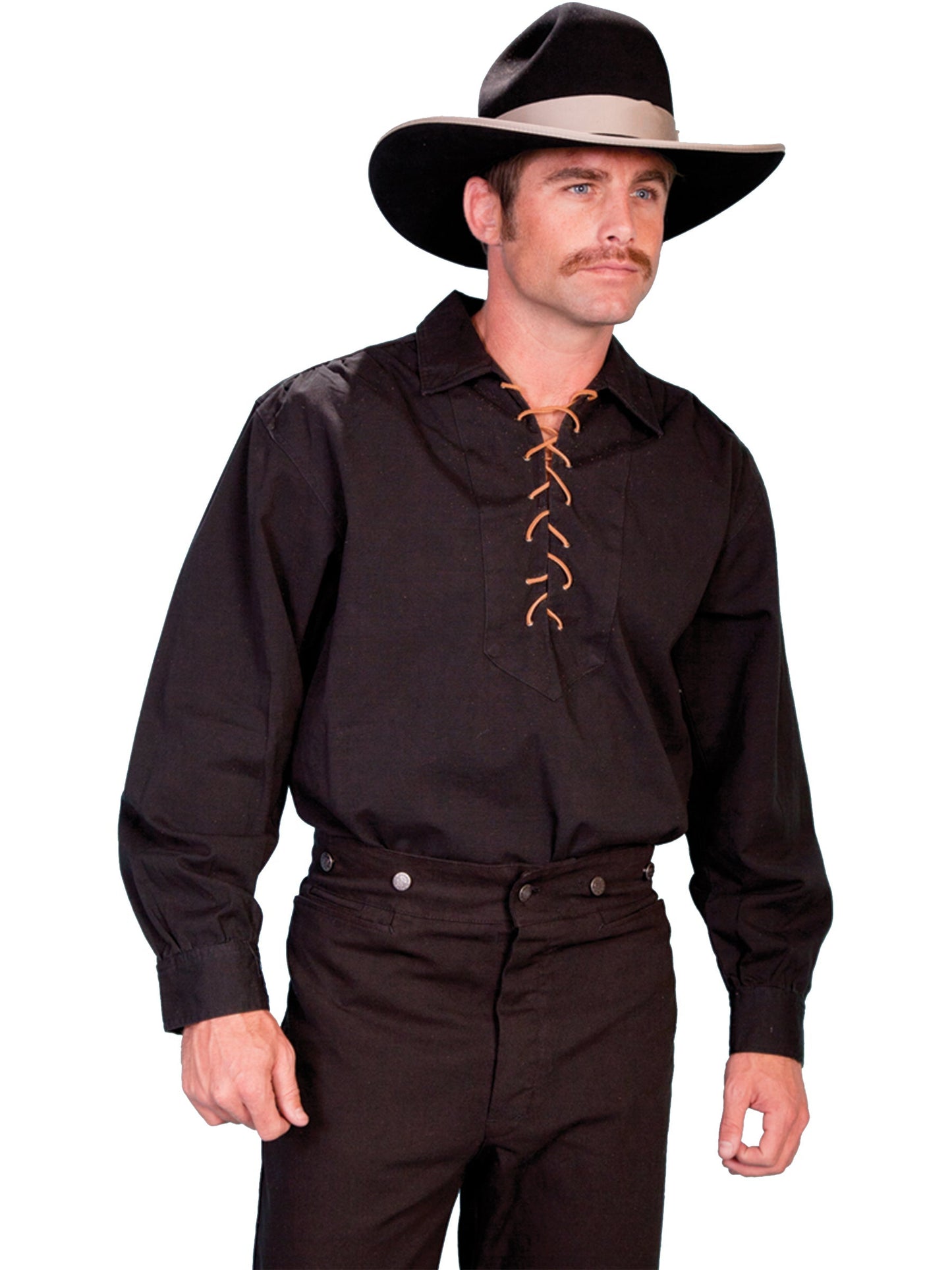 Leather Lace Up Front Shirt - RW021